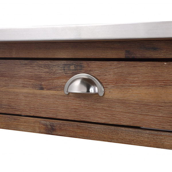 Three Posts Courtright Rolling Kitchen Cart with Stainless Steel Top & Reviews Wayfair Canada